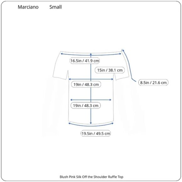 Marciano Blush Pink Silk Off the Shoulder Ruffle Top Small - Picture 16 of 16